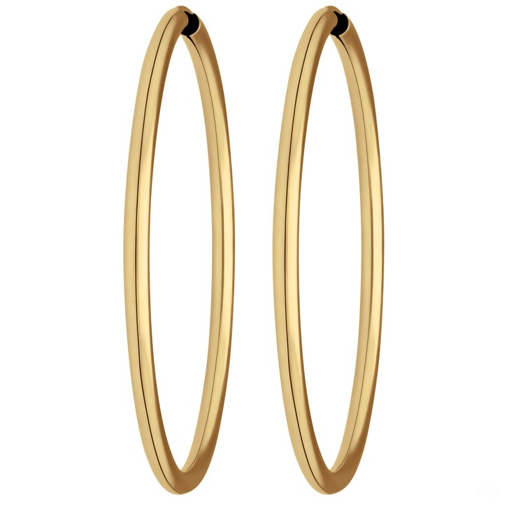 Paar Ohrringe Creolen rund schlicht aus 333 Gelbgold 48x2.5mm