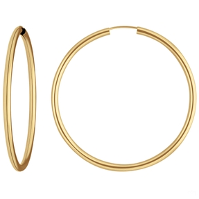 Paar Ohrringe Creolen rund schlicht Ohrschmuck aus 333 Gold Gelbgold 48x2,5mm