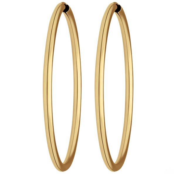 Paar Ohrringe Creolen rund schlicht aus 333 Gelbgold 48x2.5mm