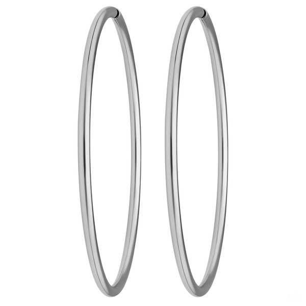 Paar Creolen rund groß XL aus 925 Silber rhodiniert 70x3mm