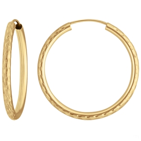 Paar Ohrringe Creolen rund gemustert Ohrschmuck aus 333 Gold Gelbgold 29,5x2,5mm