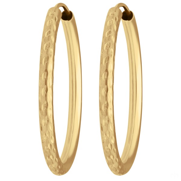 Paar Creolen rund gemustert aus 333 Gelbgold 29.5x2.5mm