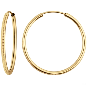 Paar Ohrringe Creolen rund gehämmert Ohrschmuck aus 585 Gold Gelbgold 29x2mm Paar Ohrringe Creolen rund gehämmert Ohrschmuck aus 585 Gold Gelbgold 29x2mm