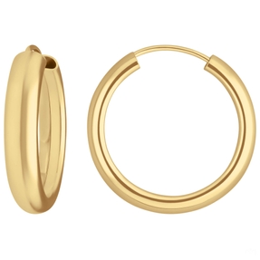 Paar Ohrringe Creolen schlicht Ohrschmuck aus 333 Gold Gelbgold 20x3,9mm
