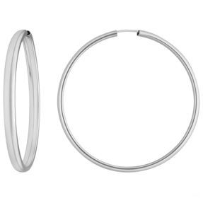 Paar Ohrringe Creolen schlicht Ohrschmuck aus 925 Silber 48x3,9mm
