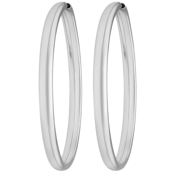 Paar Ohrringe Creolen schlicht aus 925 Silber 48x3.9mm