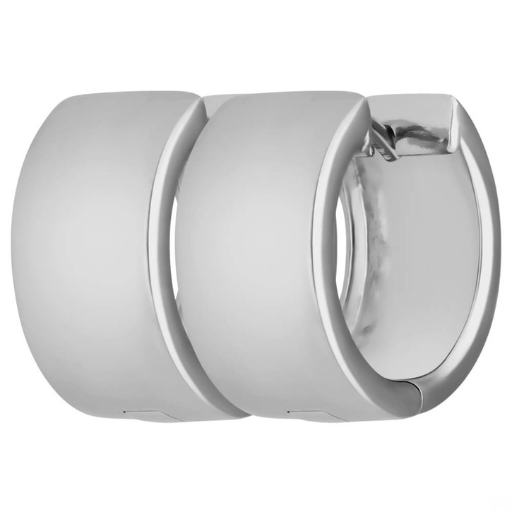 Paar Creolen flach kantig aus 925 Silber rhodiniert 15x7.9mm