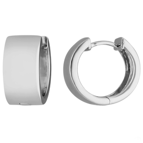 Paar Ohrringe Creolen flach kantig Ohrschmuck aus 925 Silber rhodiniert 15x7,9mm Paar Ohrringe Creolen flach kantig Ohrschmuck aus 925 Silber rhodiniert 15x7,9mm
