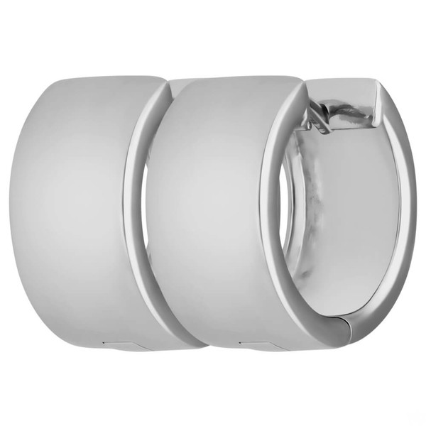 Paar Creolen flach kantig aus 925 Silber rhodiniert 15x7.9mm