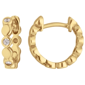 Paar Ohrringe Creolen mit Zirkonia Ohrschmuck aus 333 Gold Gelbgold 12x2,5mm
