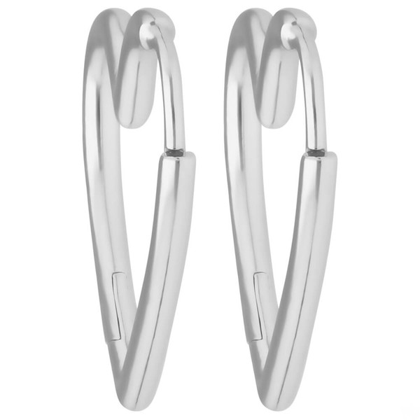 Paar Ohrringe Creolen Herzen aus 925 Silber 19.3x1.8mm
