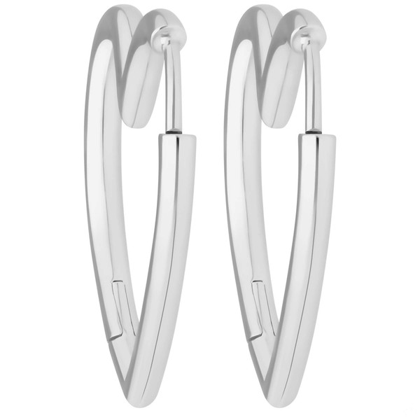 Paar Ohrringe Creolen Herzen aus Ohrschmuck 925 Silber 25x2.4mm