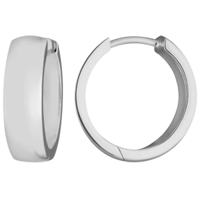 Paar Ohrringe Creolen schlicht kantig aus 925 Silber rhodiniert 16x5,4mm