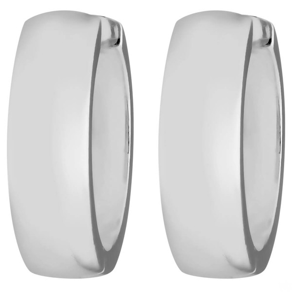 Paar Creolen schlicht kantig aus 925 Silber rhodiniert 16x5.4mm