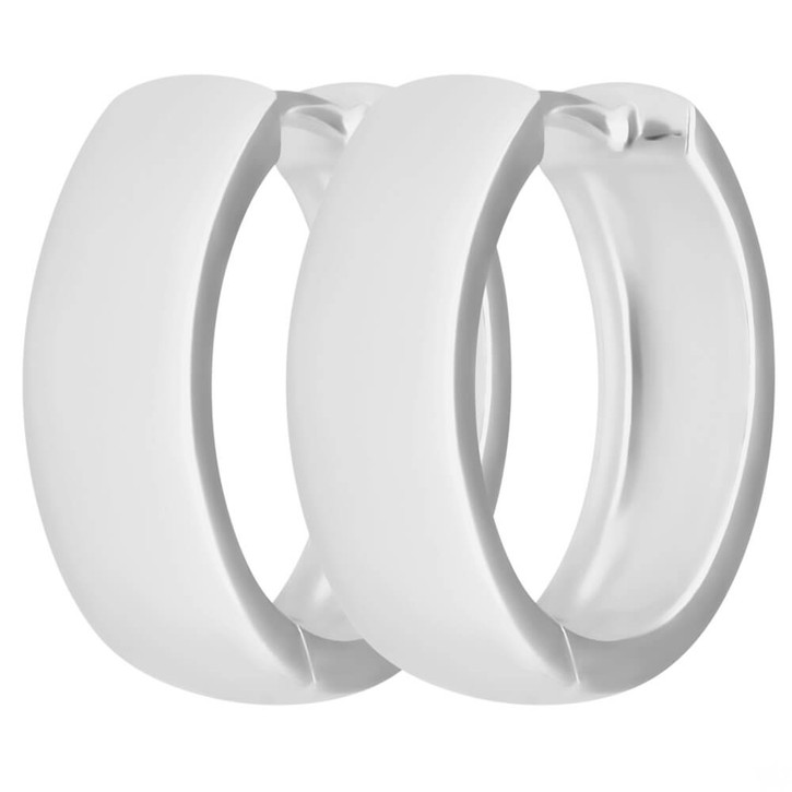 Paar Ohrringe Creolen schlicht kantig aus 925 Silber 16x5.4mm