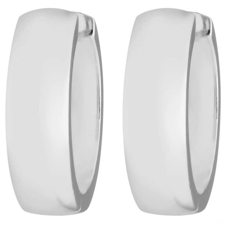 Paar Ohrringe Creolen schlicht kantig aus 925 Silber 16x5.4mm