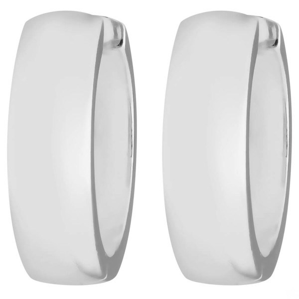 Paar Ohrringe Creolen schlicht kantig aus 925 Silber 16x5.4mm