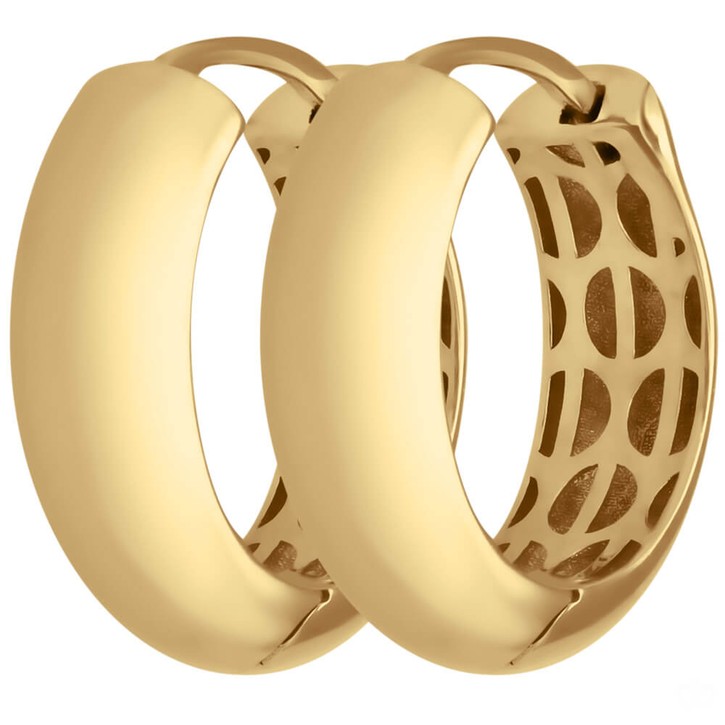 Paar Ohrringe Creolen rund schlicht aus 375 Gelbgold 16x5mm