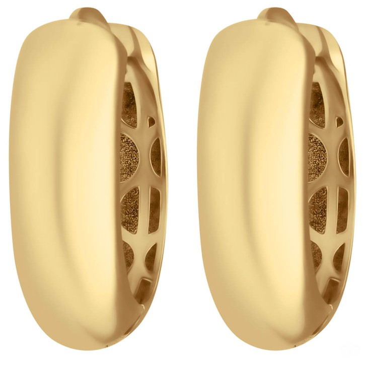 Paar Ohrringe Creolen rund schlicht aus 375 Gelbgold 16x5mm