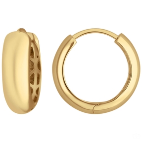 Paar Ohrringe Creolen rund schlicht Ohrschmuck aus 375 Gold Gelbgold 16x5mm