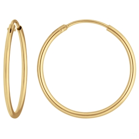 Paar Ohrringe Creolen rund schlicht Ohrschmuck aus 333 Gold Gelbgold 24,7x1,5mm
