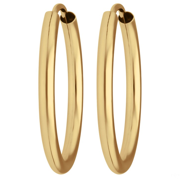Paar Ohrringe Creolen rund schlicht aus 333 Gelbgold 20x2mm