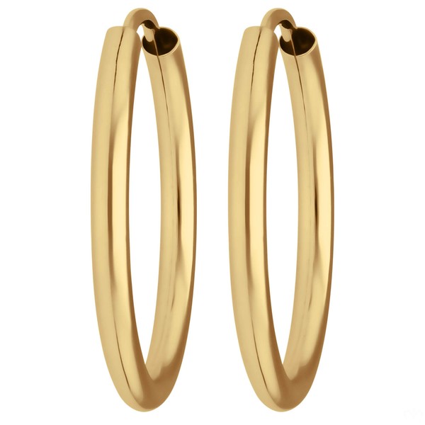 Paar Ohrringe Creolen rund schlicht aus 333 Gelbgold 20x2mm