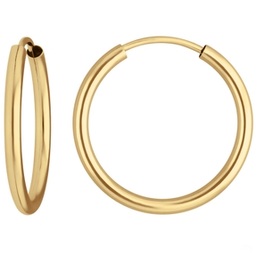 Paar Ohrringe Creolen rund schlicht Ohrschmuck aus 375 Gold Gelbgold 20x2mm
