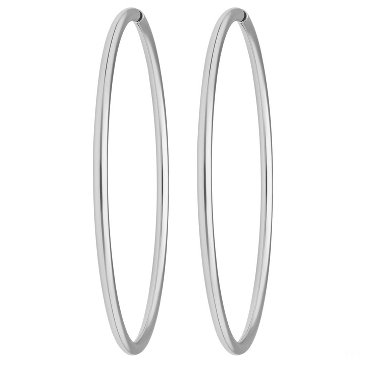 Paar Ohrringe Creolen rund groß XL aus 925 Silber 70x3mm