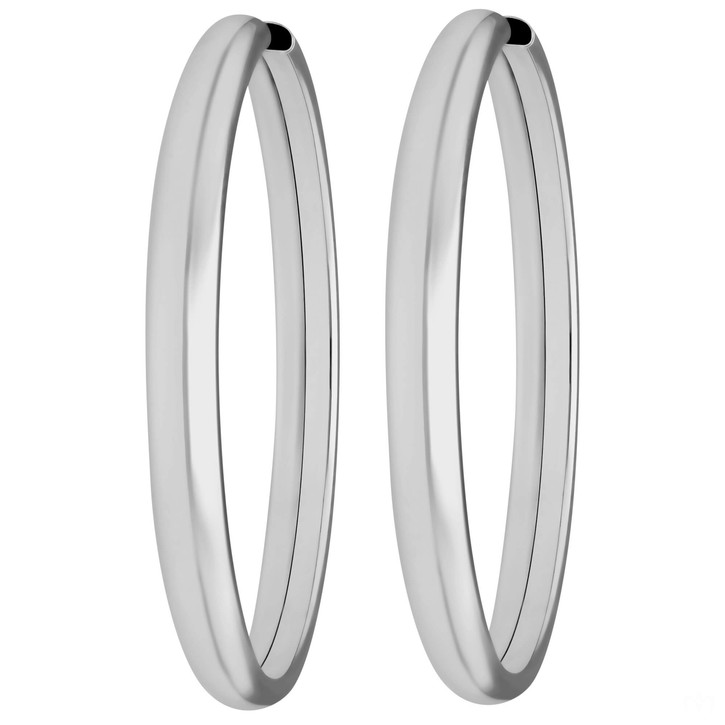 Paar Creolen schlicht aus 925 Silber rhodiniert 39x3.9mm