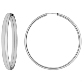 Paar Ohrringe Creolen schlicht Ohrschmuck aus 925 Silber rhodiniert 39x3,9mm