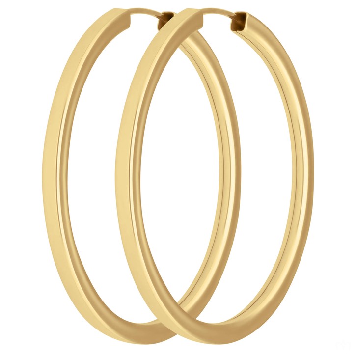 Paar Ohrringe Creolen vierkant aus 333 Gelbgold 38x2.5mm