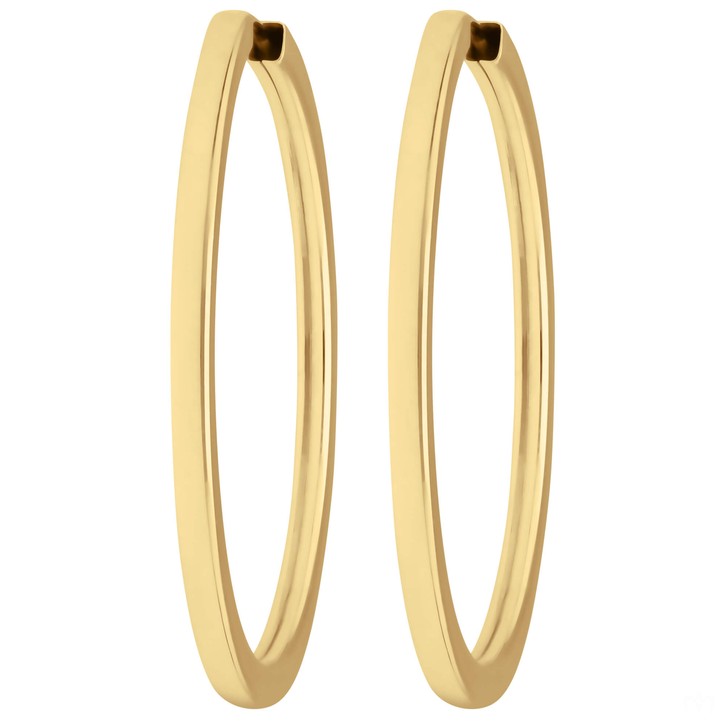 Paar Ohrringe Creolen vierkant aus 333 Gelbgold 38x2.5mm
