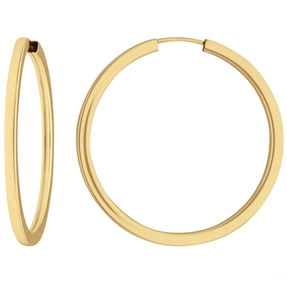 Paar Ohrringe Creolen vierkant Ohrschmuck aus 333 Gold Gelbgold 38x2,5mm