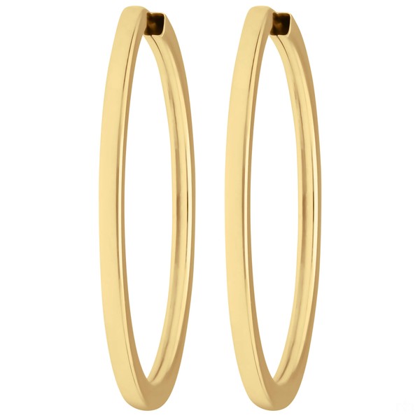 Paar Ohrringe Creolen vierkant aus 333 Gelbgold 38x2.5mm