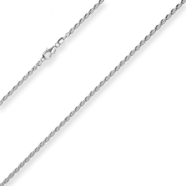 2.6mm Kordelkette massiv aus 925 Silber rhodiniert 45cm