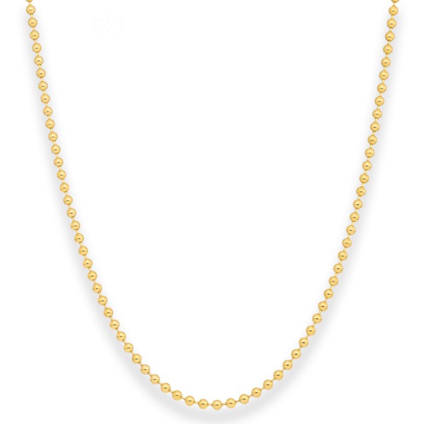 2.5mm Kugelkette aus 750 Gelbgold 45cm