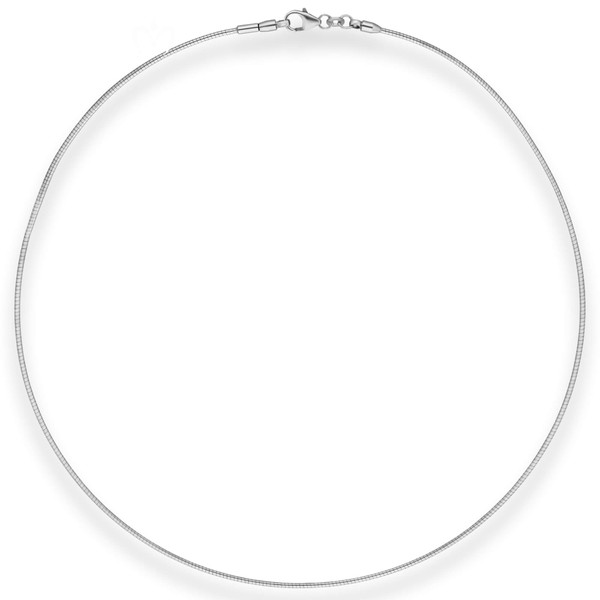 1.2mm Halsreif Tondakette aus 925 Silber rhodiniert 45cm