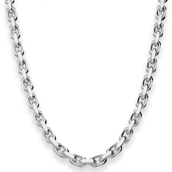 5.3mm Ankerkette diamantiert aus 925 Silber rhodiniert 60cm