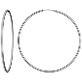 Paar Ohrringe Creolen rund schlicht Ohrschmuck aus 585 Gold Weißgold 48x2mm