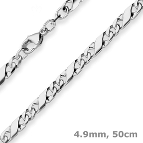4,9mm Dollarkette Silberkette Collier Halskette aus 925 Silber rhodiniert 50cm