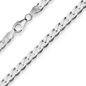 5,3mm Panzerkette Silberkette Collier Halskette aus 925 Silber rhodiniert 50cm