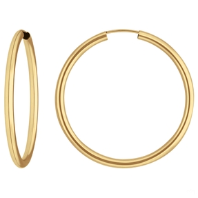 Paar Ohrringe Creolen rund schlicht Ohrschmuck aus 585 Gold Gelbgold 37,7x2,5mm Paar Ohrringe Creolen rund schlicht Ohrschmuck aus 585 Gold Gelbgold 37,7x2,5mm
