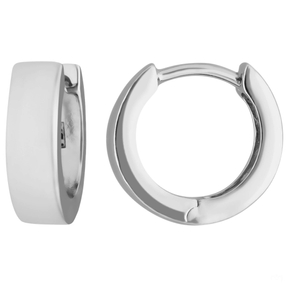 Paar Ohrringe Creolen klein flach kantig Ohrschmuck aus 925 Silber 12,6x4mm