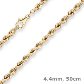 4,4mm Kordelkette Goldkette Collier Halskette aus 333 Gold Gelbgold 50cm 4,4mm Kordelkette Goldkette Collier Halskette aus 333 Gold Gelbgold 50cm