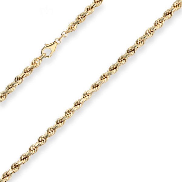 4.4mm Kordelkette hohl aus 333 Gelbgold 50cm