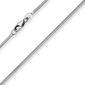1,2mm Schlangenkette diamantiert Kette Collier aus 925 Silber rhodiniert 55cm