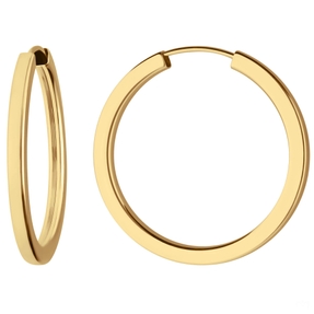 Paar Ohrringe Creolen vierkant Ohrschmuck aus 375 Gold Gelbgold 29x2,5mm