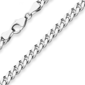 5,3mm Panzerkette oval diamantiert Kette Collier Halskette aus 925 Silber 55cm