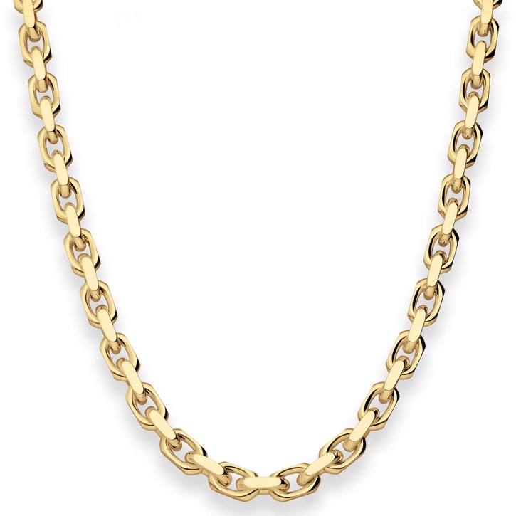 5.3mm Ankerkette diamantiert aus 585 Gelbgold 70cm